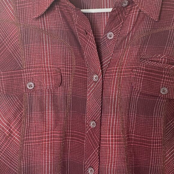 Columbia Women’s XL Plaid Flannel Button-Up Shirt Outdoor Western Style - Picture 4 of 10
